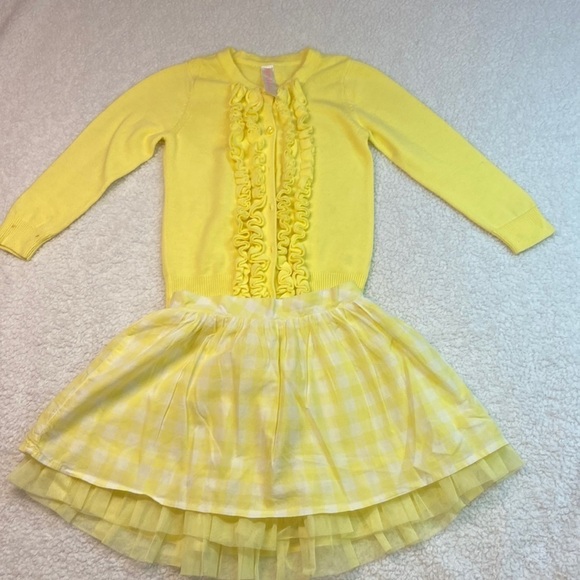 Cherokee Spring/Summer/Easter Sweater & Skirt Bundle Yellow 24 Months EUC - Picture 1 of 11